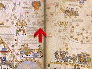 Монастырь «братьев-армян» на средневековой карте мира, изготовленной мануфактурой Крекусов в 1375 году.