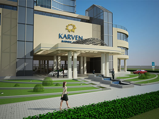 Дизайн входа в культурно-деловой центр «Карвен» - архитектурная студия «Карвен Проект».